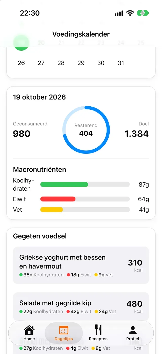 Voedingskalender