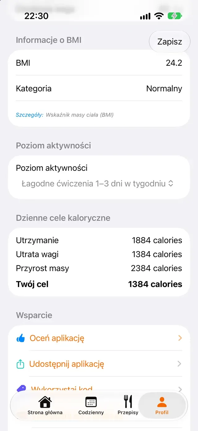 Dzienne cele kaloryczne