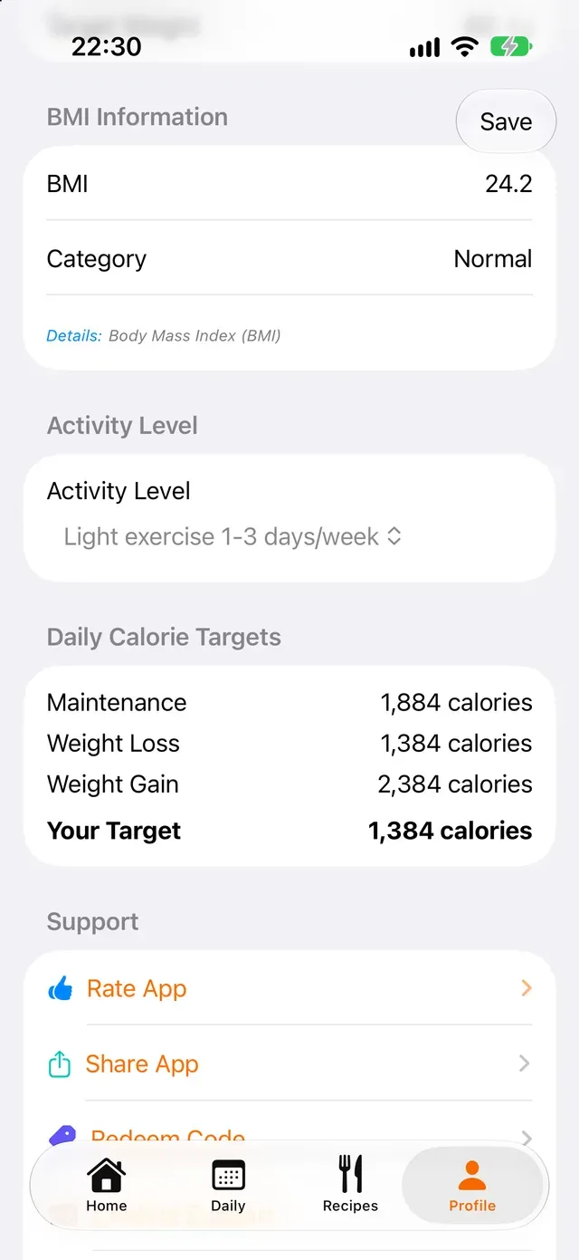 Daily Calorie Targets