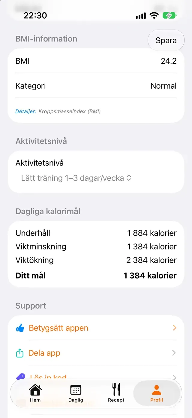 Dagliga kalorimål