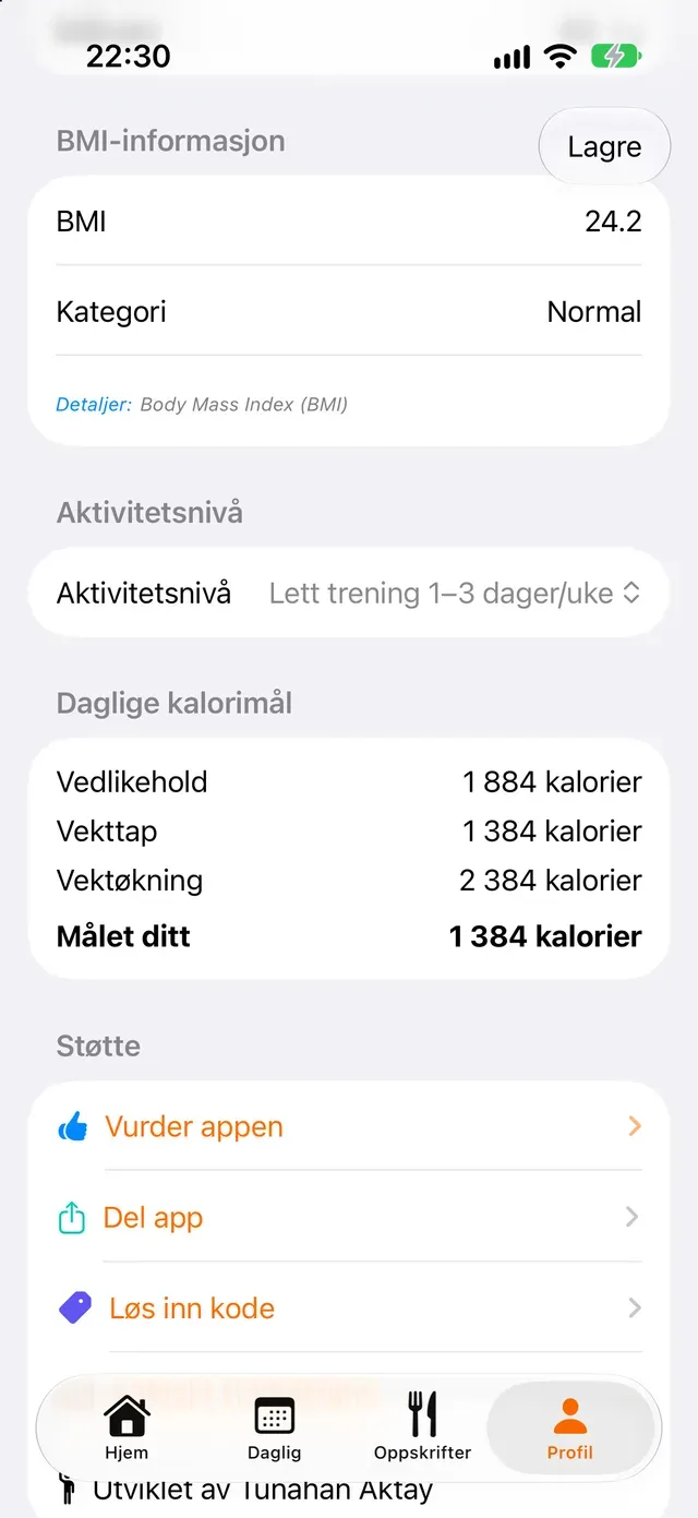 Daglige kalorimål