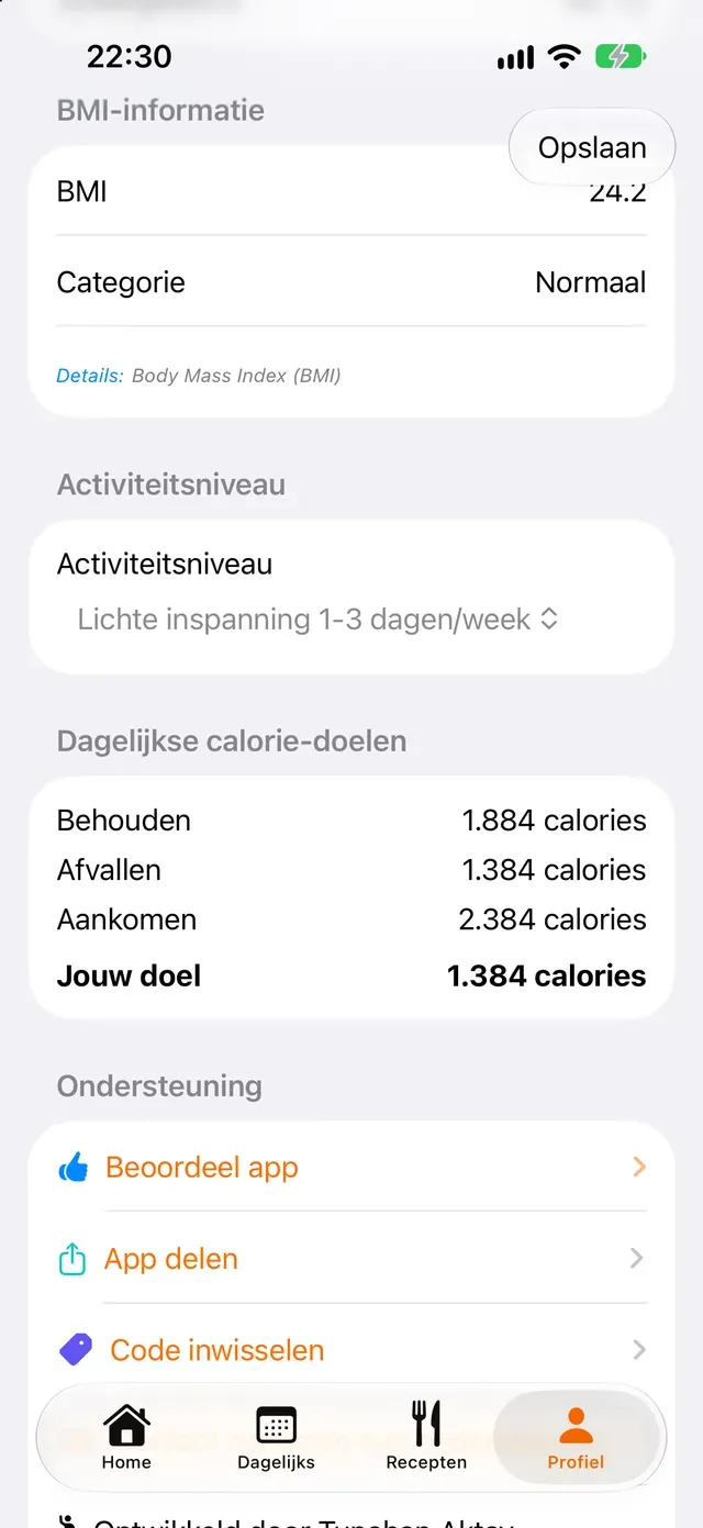 Dagelijkse calorie‑doelen