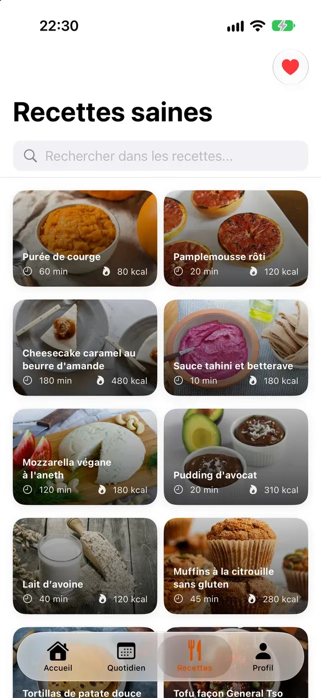 Recettes saines