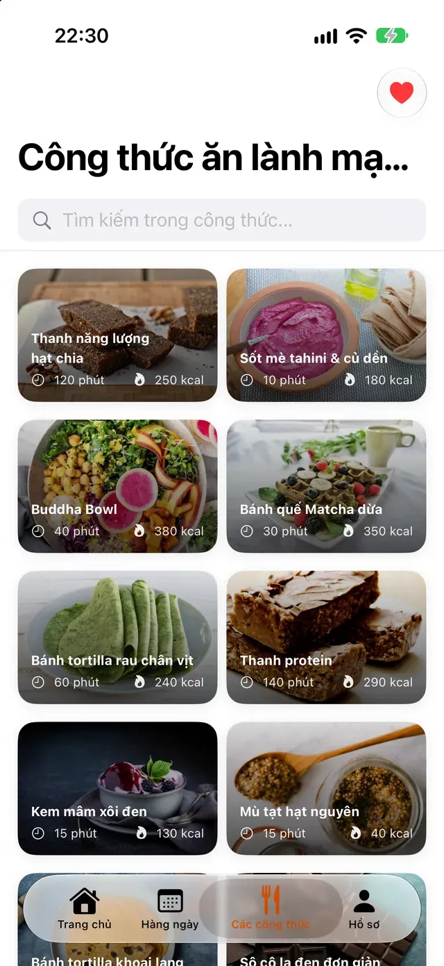 Công thức ăn lành mạnh